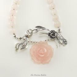 róża,rzeźbiony,artjewelry,necklace,elarubin - Naszyjniki - Biżuteria