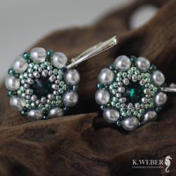 kolczyki,krótkie,kryształowe,perłowe,eleganckie - Kolczyki - Biżuteria
