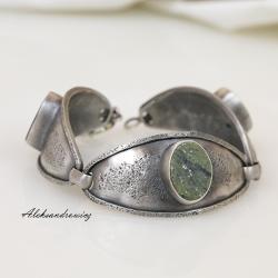 srebro,serpentyn - Bransoletki - Biżuteria