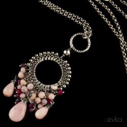 opal różowy,misterny,romantyczny,opal peruwiański - Wisiory - Biżuteria
