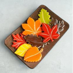 liście,jesień,magnesy,kuchnia - Magnesy na lodówkę - Wyposażenie wnętrz