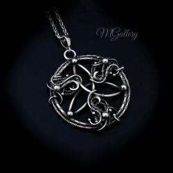 Srebrny wisior symbol triquetra wire wrapping - Wisiory - Biżuteria