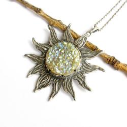 słońce,wisior,biżuteria autorska,srebro - Wisiory - Biżuteria