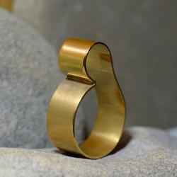 geometryczny pierścionek,pozłacany pierscionek, - Pierścionki - Biżuteria
