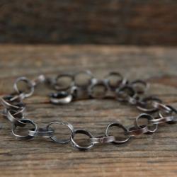 srebrna bransoleta łańcuch - Bransoletki - Biżuteria