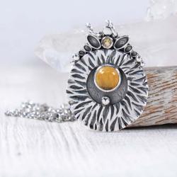 Srebrny naszyjnik z cytrynem - Naszyjniki - Biżuteria
