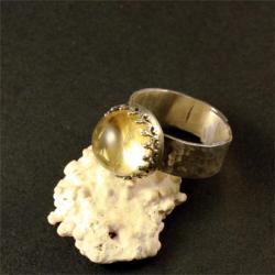 srebrna bransoletka z cytrynem - Pierścionki - Biżuteria