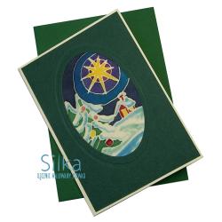 Kartka świąteczna na malowanym jedwabiu - Kartki okolicznościowe - Akcesoria