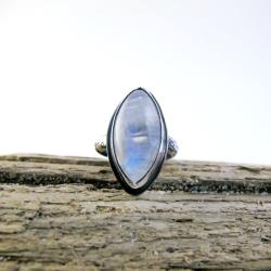 kamień księżycowy,srebro,pierścionek - Pierścionki - Biżuteria