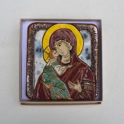 Beata Kmieć,ikona ceramiczna,Maryja,obraz - Ceramika i szkło - Wyposażenie wnętrz