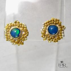 Kolczyki srebrne z opalami - Kolczyki - Biżuteria