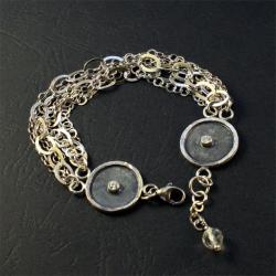 srebrna bransoletka z cyrkoniami - Bransoletki - Biżuteria