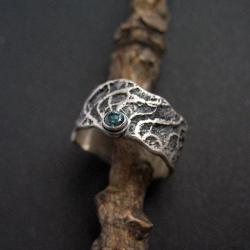 obrączka,pierścionek,biżuteria srebrna,z topazem - Pierścionki - Biżuteria