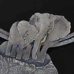 wisior słoń,srebrny słoń,wisior z agatem - Wisiory - Biżuteria