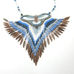 naszyjnik indiański,haft koralikowy - Naszyjniki - Biżuteria