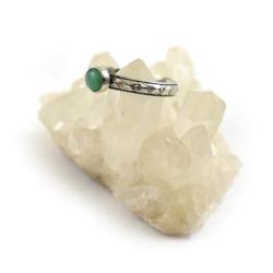 pierścionek,zielony,chryzopraz,srebrny - Pierścionki - Biżuteria