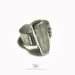 pierścień srebrny z kunzytem,kunzyt - Pierścionki - Biżuteria