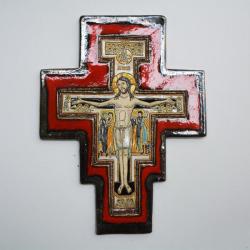 ikona,krzyż,Chrystus,Beata Kmieć - Ceramika i szkło - Wyposażenie wnętrz