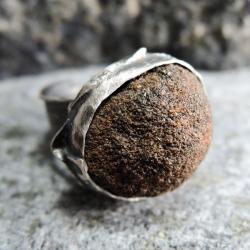pierścionek z kamieniem boji,kamień boji,srebrny - Bransoletki - Biżuteria