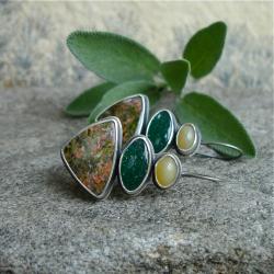 zielone kamienie,kolczyki zielone,Rivendell - Kolczyki - Biżuteria
