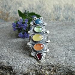 kolorowy pierścień,figiel,tęcza - Pierścionki - Biżuteria