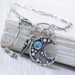 Srebrna bransoletka z księżycem - Bransoletki - Biżuteria