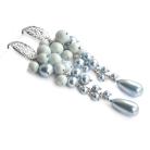 Kolczyki ślubne kolczyki z perłami Swarovski niebieskie