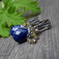 organiczne kolczyki z Lapisem Lazuli - Kolczyki - Biżuteria