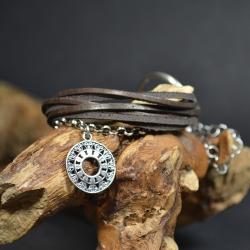 bransoleta rzemienie ze srebrem - Bransoletki - Biżuteria