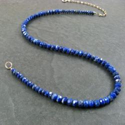 subtelny,z lapis lazuli - Naszyjniki - Biżuteria