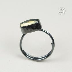 omerta,srebro,pierścionek,labradoryt,minimaliz - Pierścionki - Biżuteria