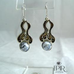 Kolczyki srebrne z opalami dendrytowymi - Kolczyki - Biżuteria