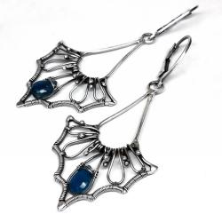 eleganckie kolczyki z niebieskim apatytem - Kolczyki - Biżuteria