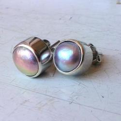 srebro,kolczyki,perła słodkowodna,perła - Kolczyki - Biżuteria