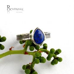 pierścionek,granat,lapis lazuli - Pierścionki - Biżuteria