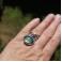Pierścionki srebrny pierścionek z labradorytem i granatem