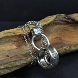 długi srebrny naszyjnik,srebrne koła na łańcuszku - Naszyjniki - Biżuteria