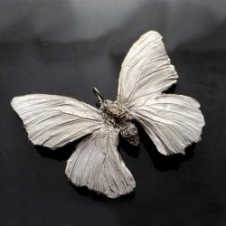 motyl,srebrny motyl,wiosna,owad,kobiecy - Wisiory - Biżuteria