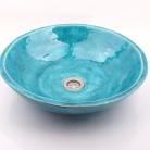 Ceramika i szkło niebieska umywalka z gliny,styl Hamptons,łazienka