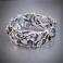 Pierścionki srebrno-złoty pierścionek z ametystami