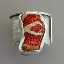 pierścionek z koralwcem - Pierścionki - Biżuteria