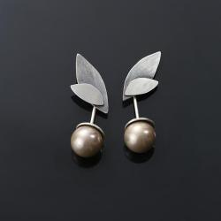 srebrne kolczyki,lekkie kolczyki,perły - Kolczyki - Biżuteria