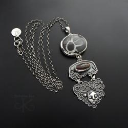 srebrny,wisior,z opalem,amulet - Wisiory - Biżuteria