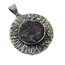 szkło antyczne,srebro,unikat,okazały - Wisiory - Biżuteria