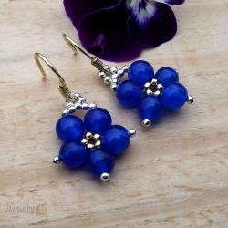 lekkie,kwiatki,kolorowe,niebieskie,Jewels by KT - Kolczyki - Biżuteria