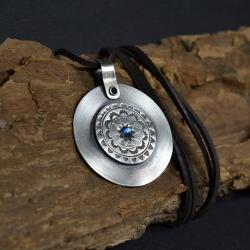 srebrny wisior,wisior z kamieniem księżycowym - Wisiory - Biżuteria