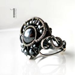 pierścionek z hematytem,srebrny pierścionek - Pierścionki - Biżuteria