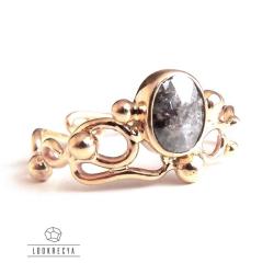 unikatowy,złoty pierścionek,z diamentem - Pierścionki - Biżuteria