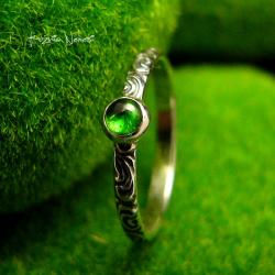 Nehesi,pierścień,srebrny,elfy,delikatny,turmalinem - Pierścionki - Biżuteria