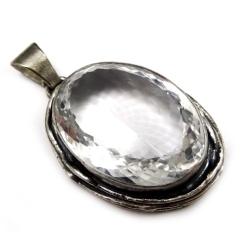 kryształ,unikat,okaząły,srebrny,górski,srebro - Wisiory - Biżuteria